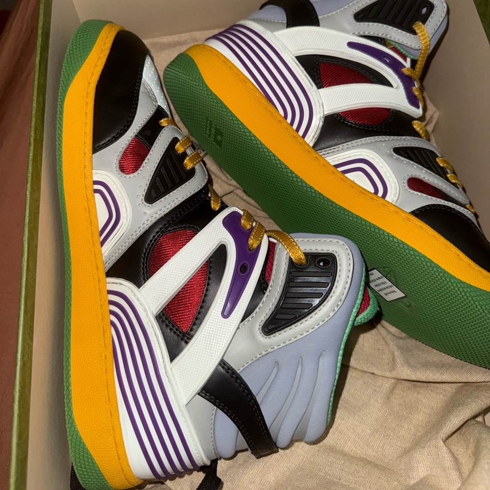 Gucci Green and White High-Top Sneakers
